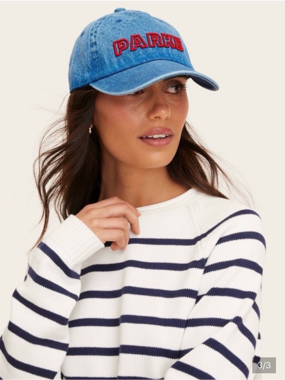 Parke x Target Denim Baseball Cap with Red Logo - Light Blue